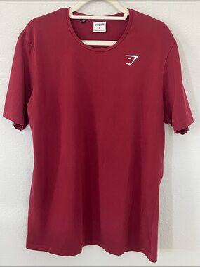 Gymshark Men’s XL Burgundy‎ Essential Logo Crew Neck Athletic T-Shirt